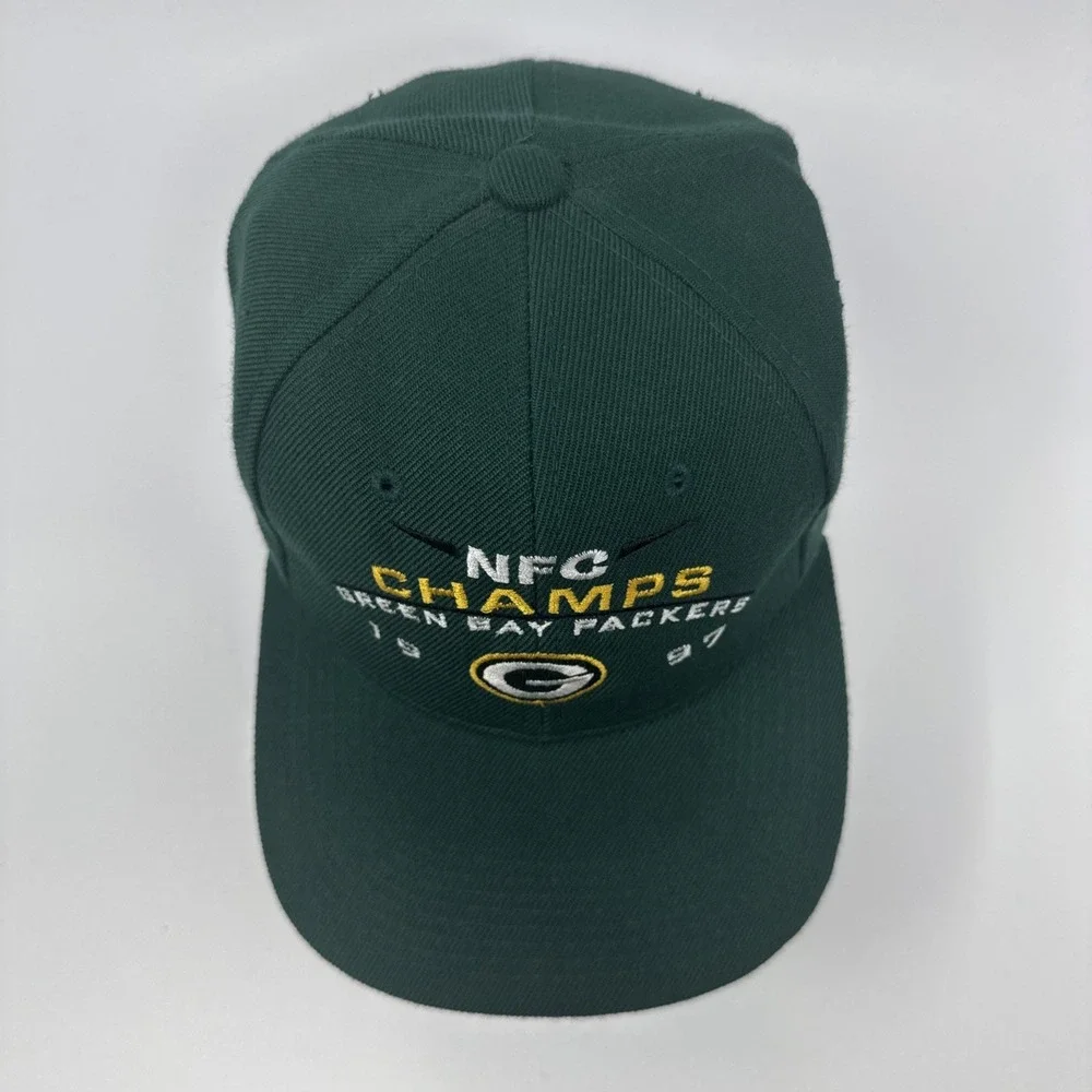 Vintage Green Bay Packers 1997 NFC‎ Champions Snapback Hat Cap Wool Blend